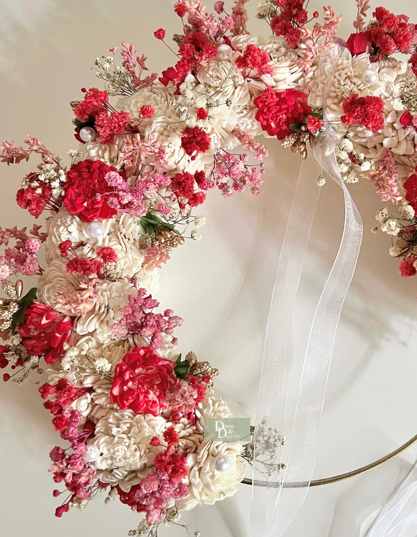 Red & Pink theme Sola Wreath