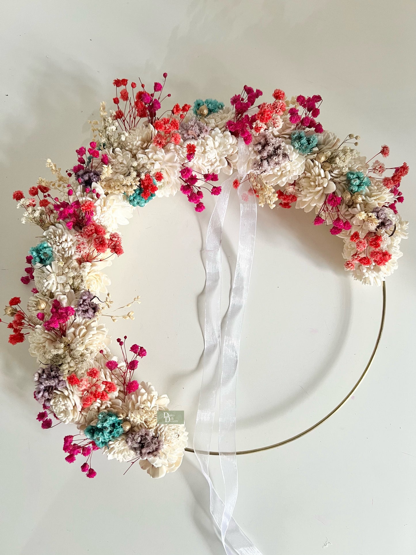 MULTICOLOURED WREATH/Dried floral wreath