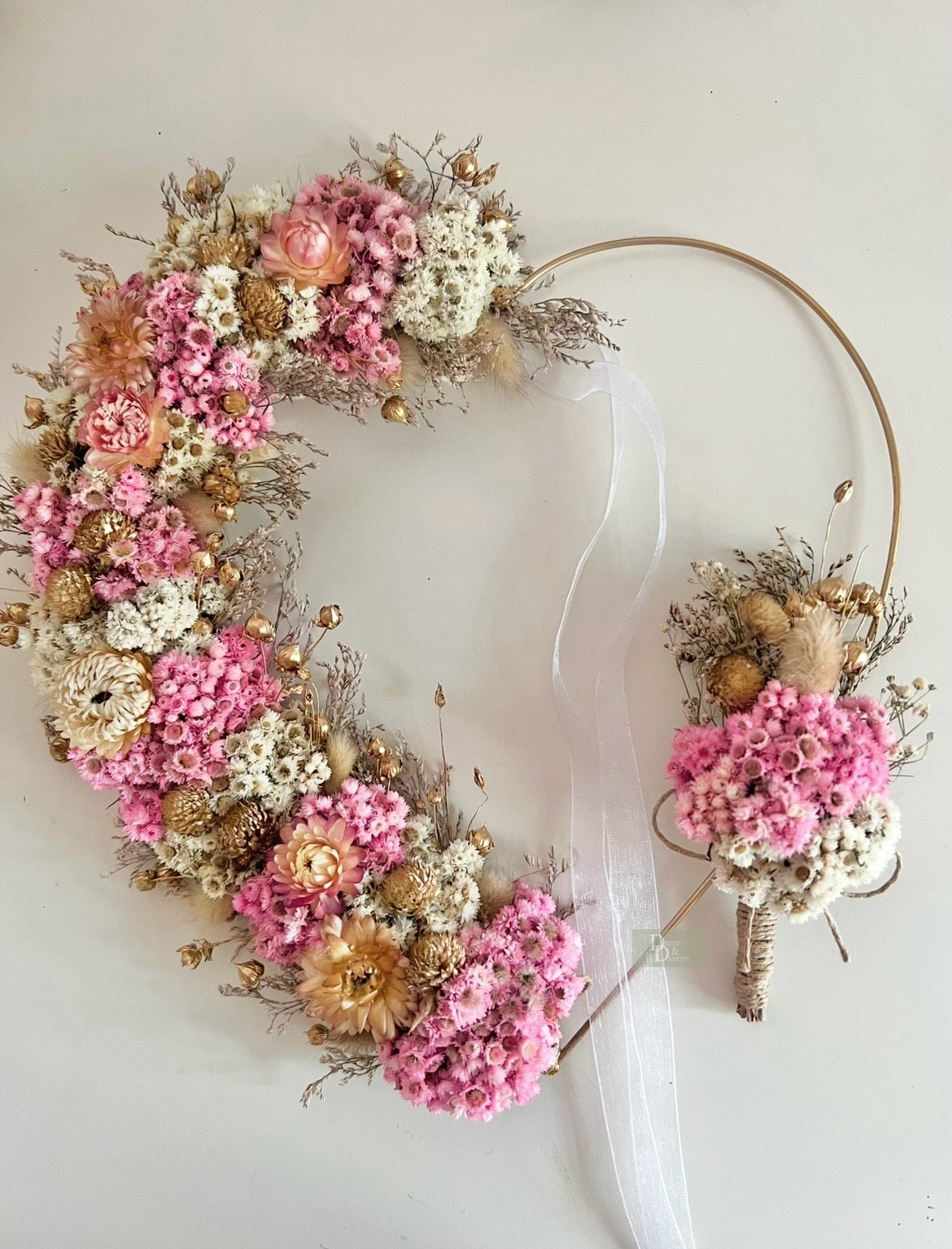 Pink Gold Wreath/Hoop