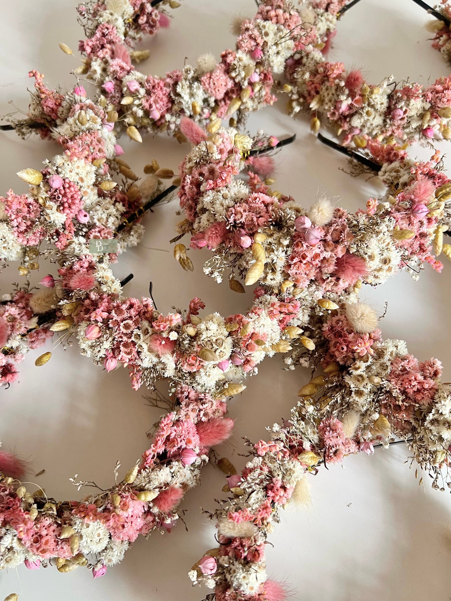Peachy Pink Floral Hairband|Dried floral hairband
