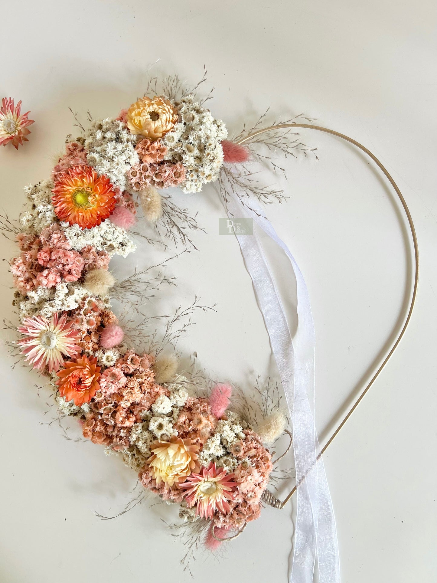 Peach floral Hoop