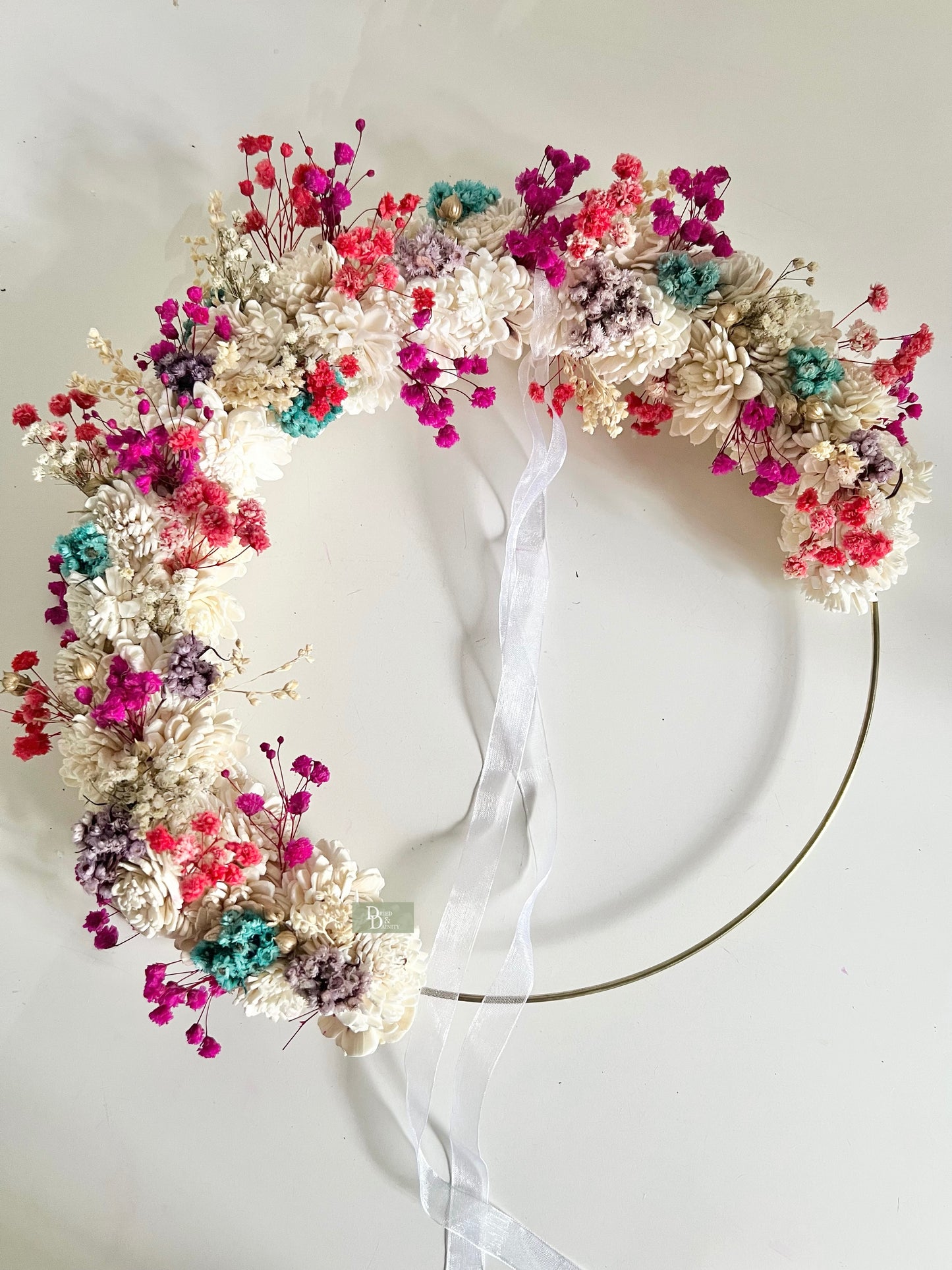 MULTICOLOURED WREATH/Dried floral wreath