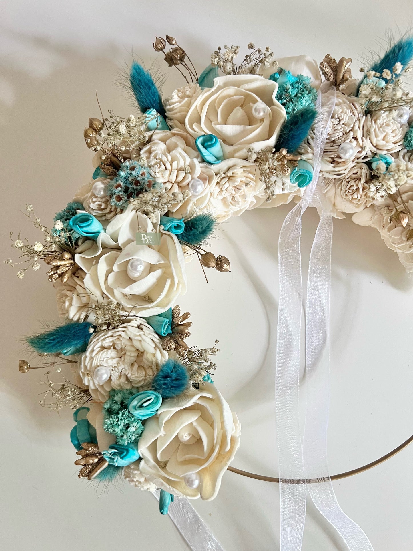 Turquoise Blue Sola wreath/Hoop