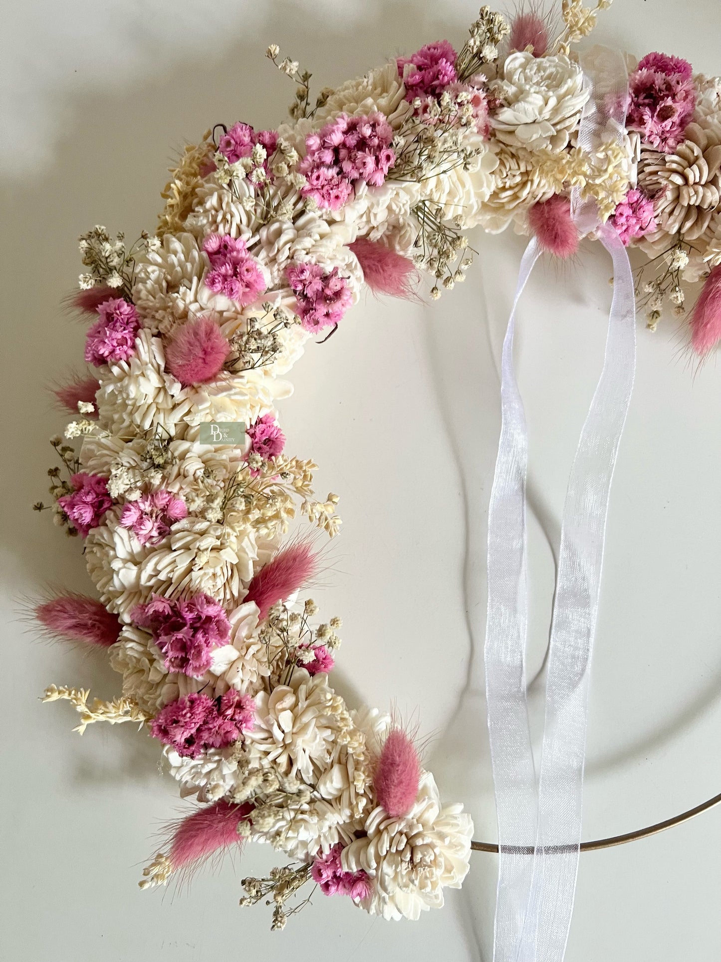 HOT PINK WREATH|Dried floral wreath