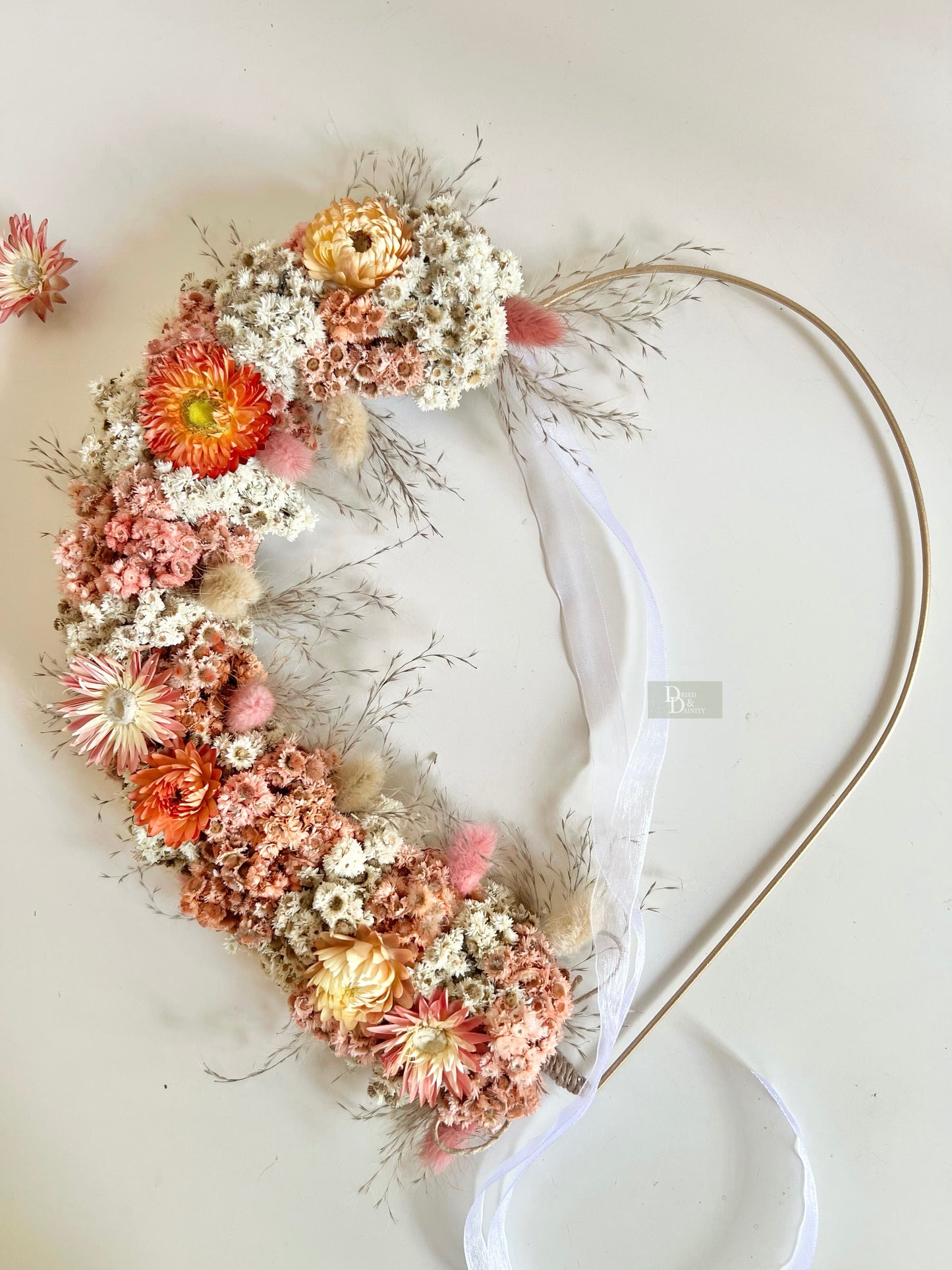 Peach floral Hoop