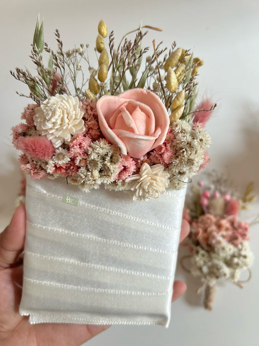 Peachy Pink Pocket Boutonniere