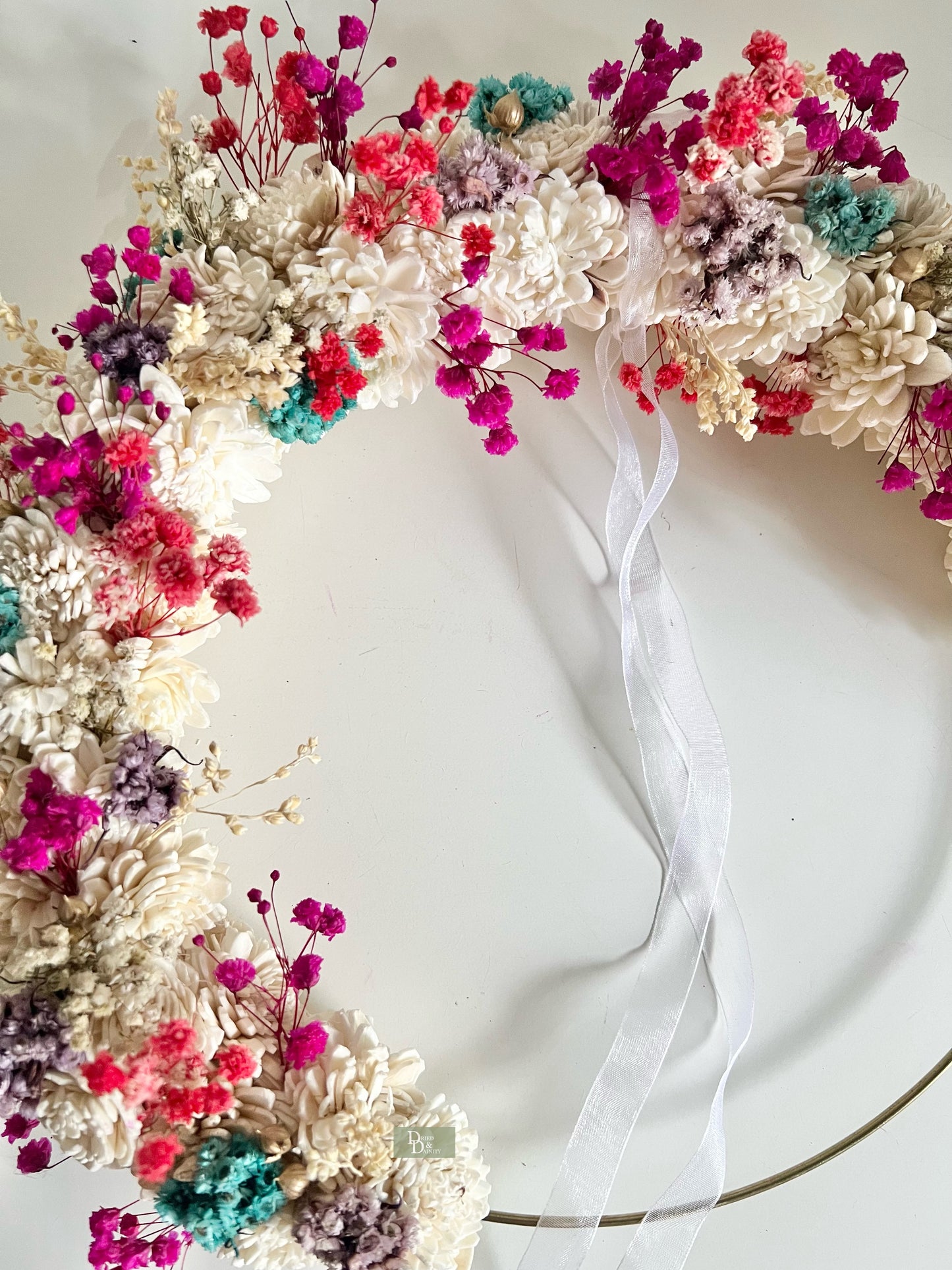 MULTICOLOURED WREATH/Dried floral wreath