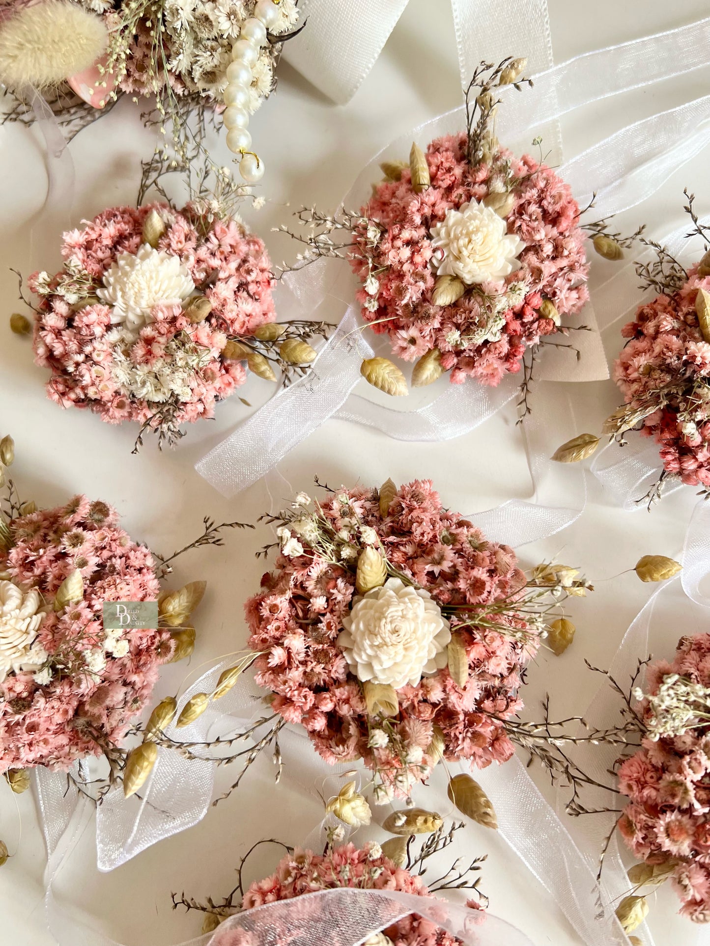 Peachy Pink Corsage|Dried flower Corsage