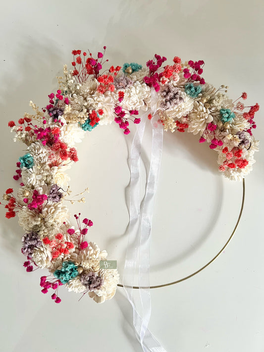 MULTICOLOURED WREATH/Dried floral wreath