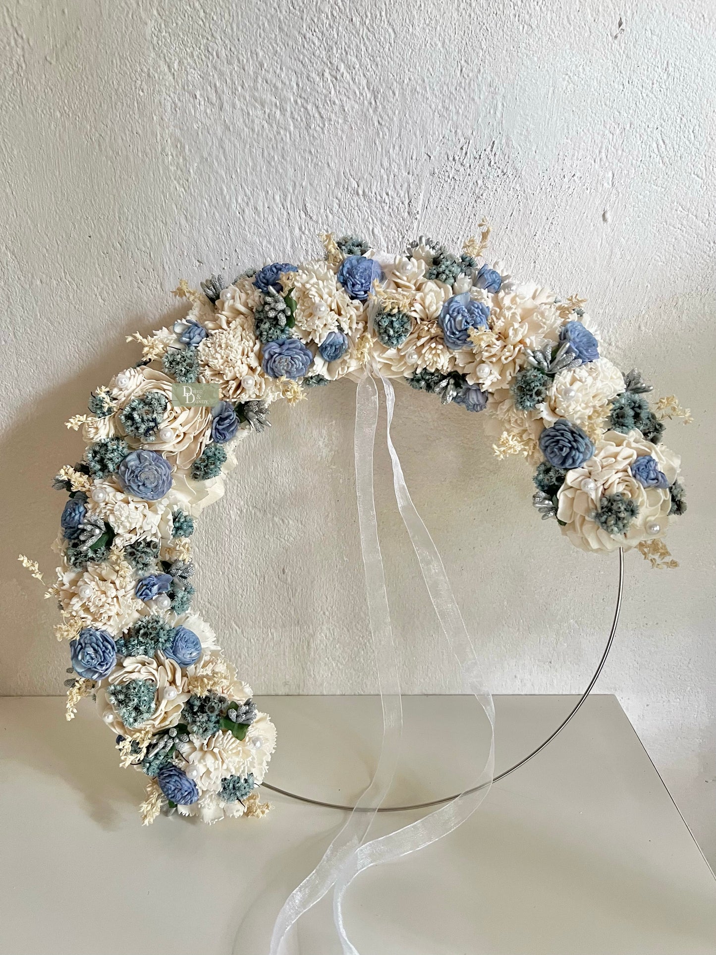Powder Blue Wreath/Dried hoop