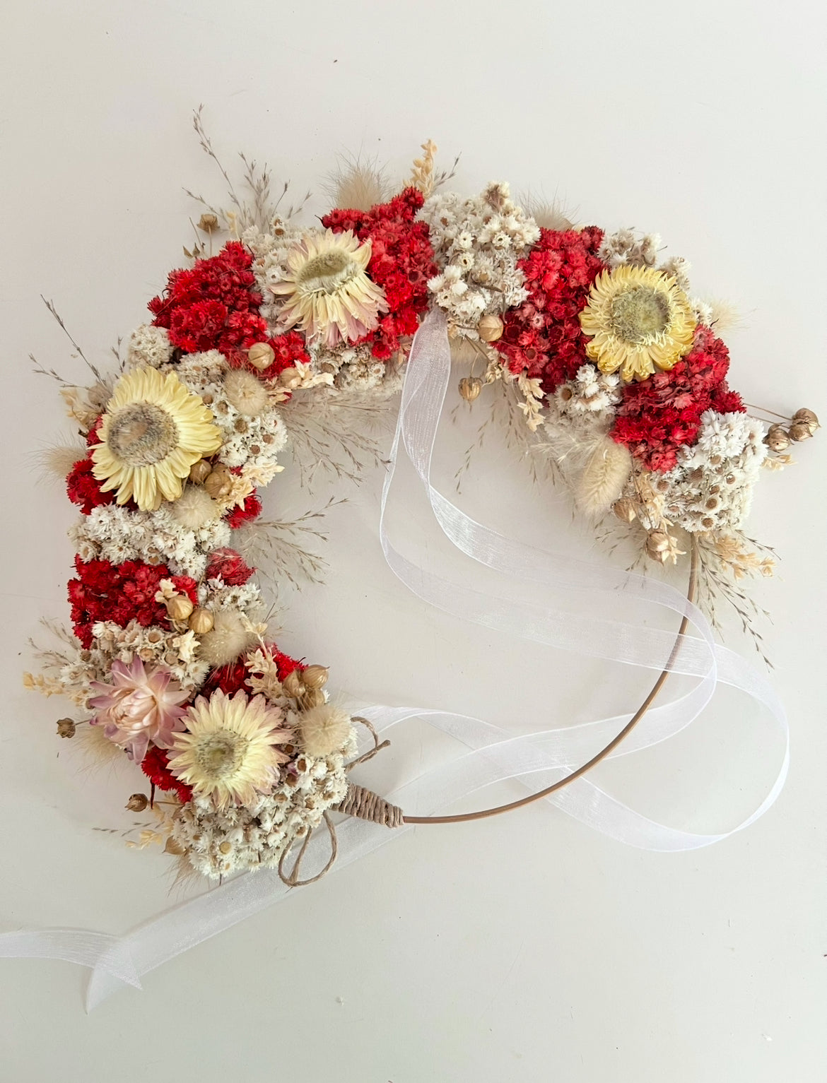 Red floral wreath