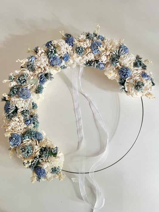 Powder Blue Wreath/Dried hoop