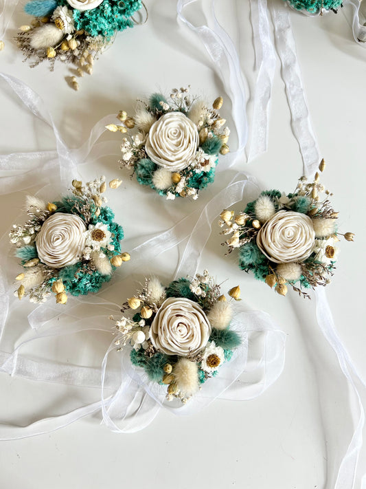 Emerald Green Corsage|Wrist corsage