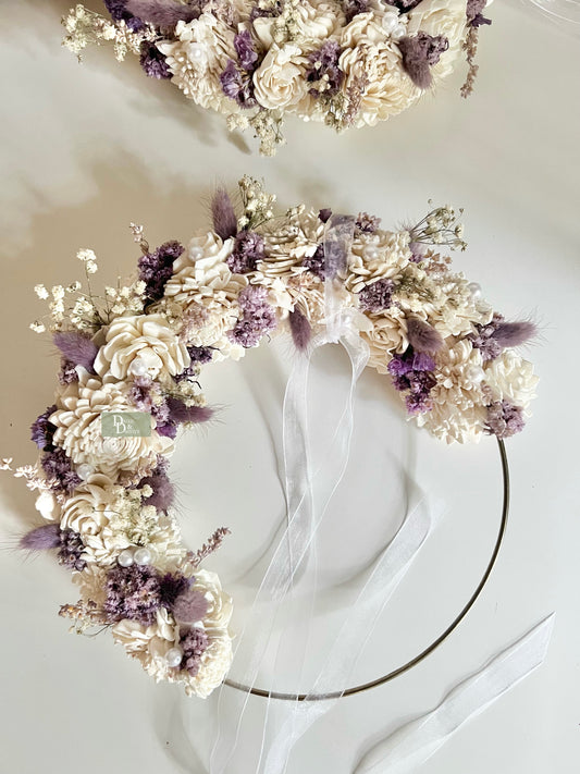 LAVENDER SOLA WREATH/DRIED FLORAL HOOP