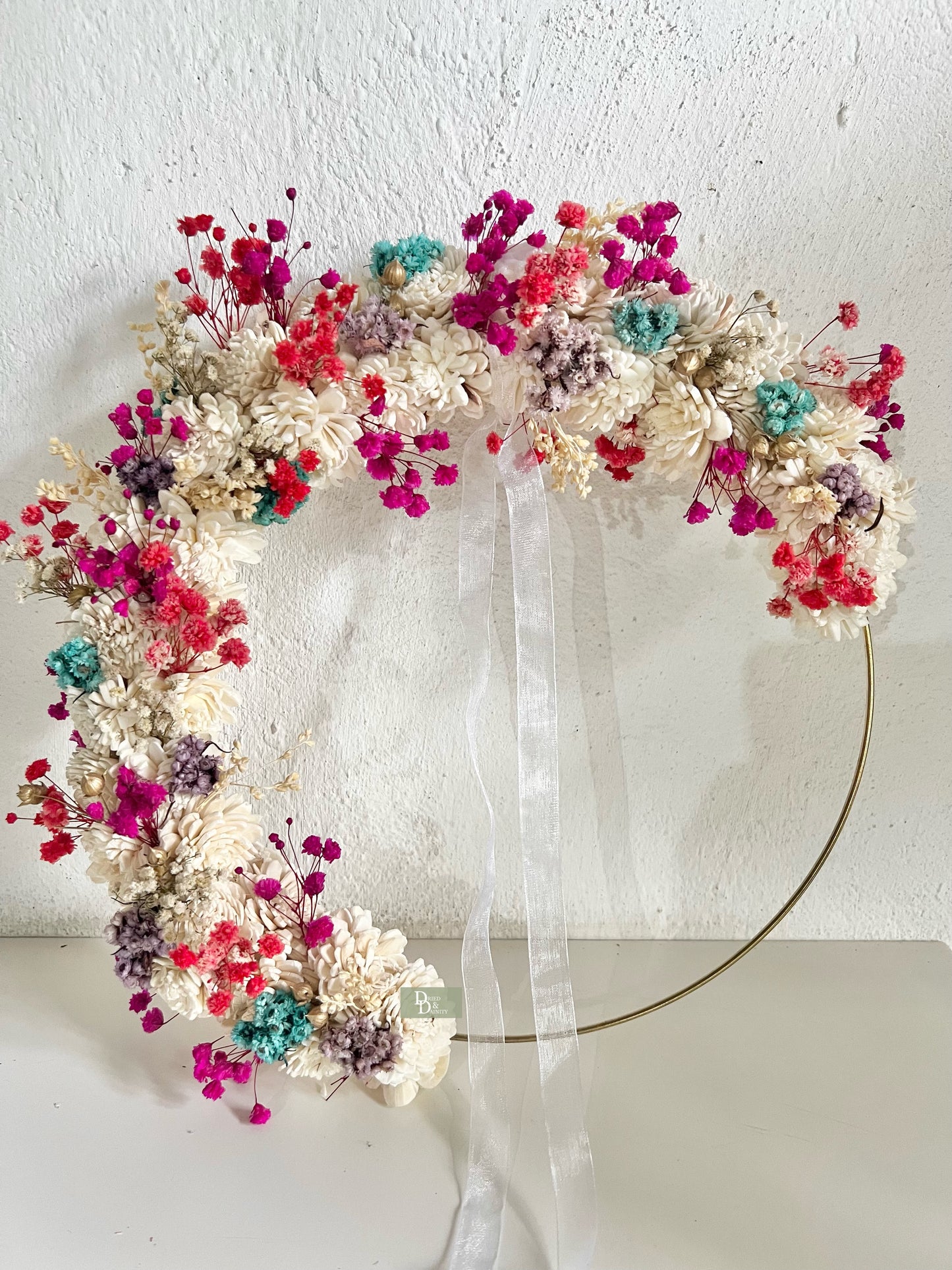 MULTICOLOURED WREATH/Dried floral wreath