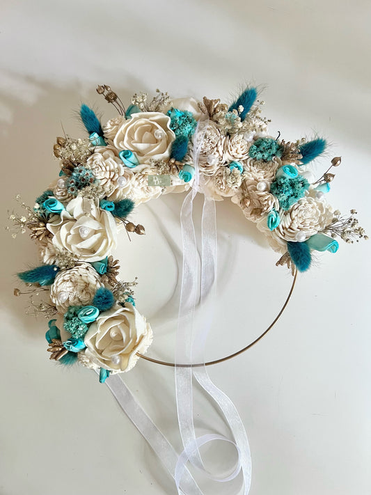 Turquoise Blue Sola wreath/Hoop