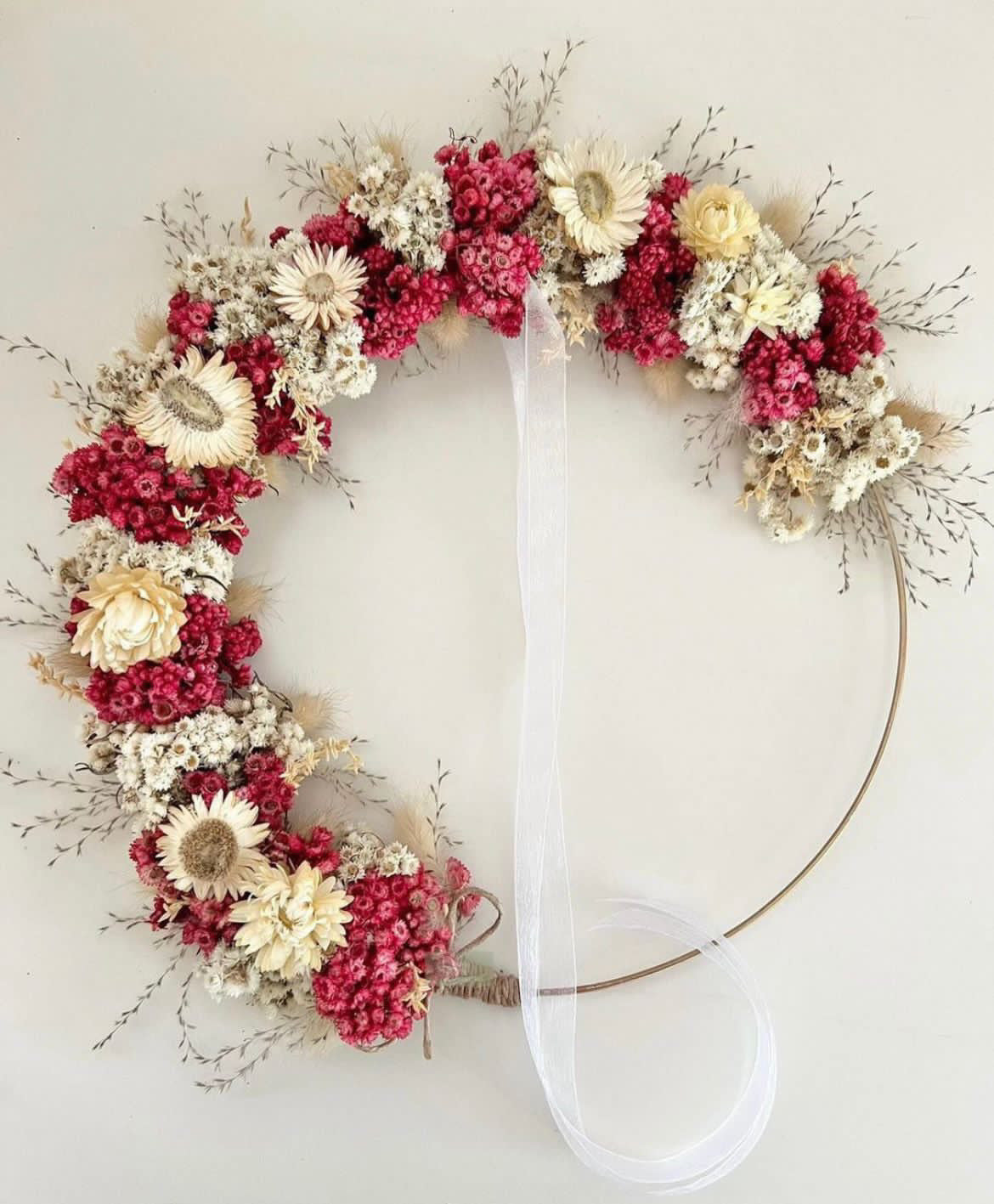 Red floral wreath