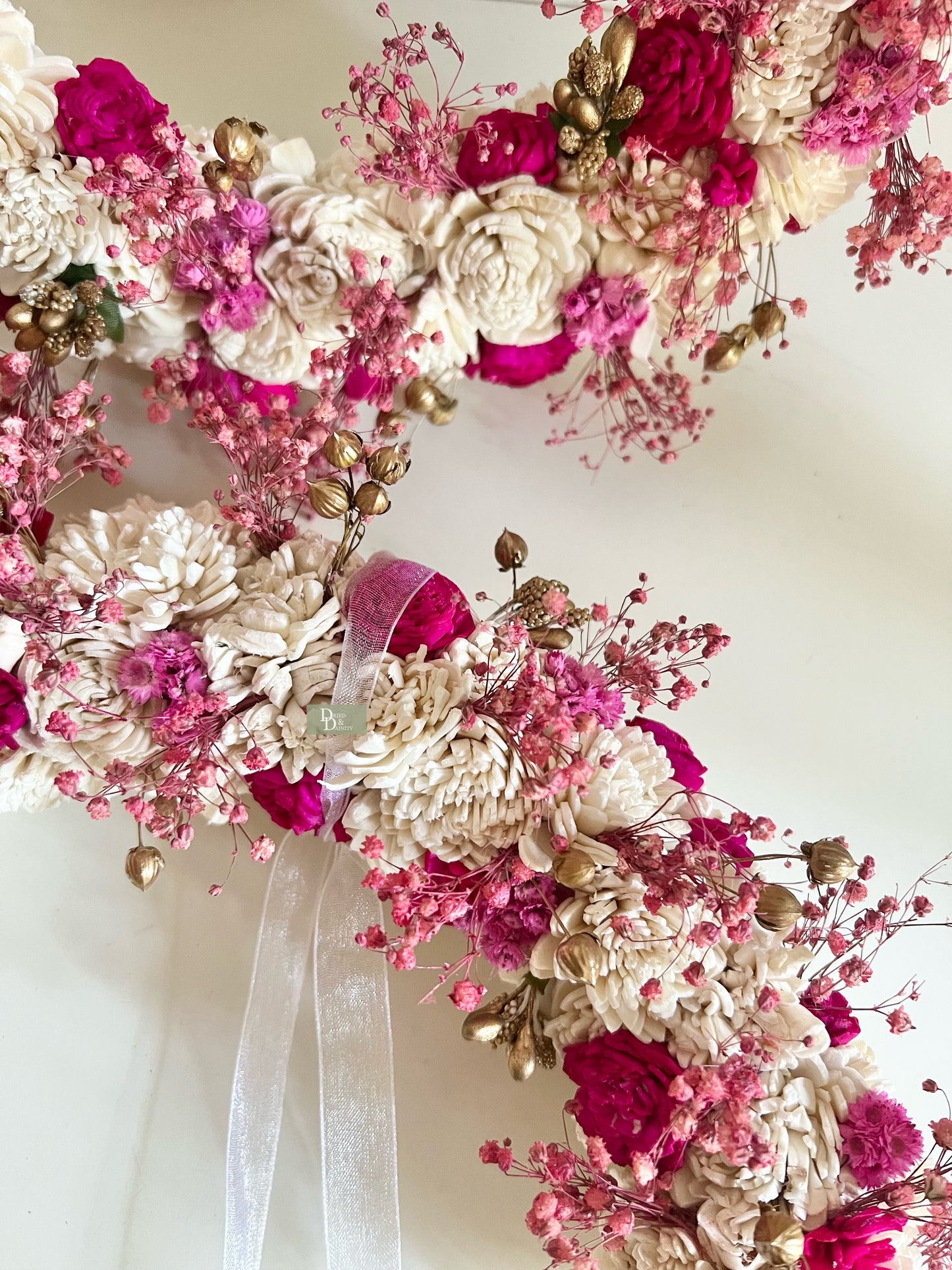 Fuchsia Pink Sola Wreath/Dried Wreaths