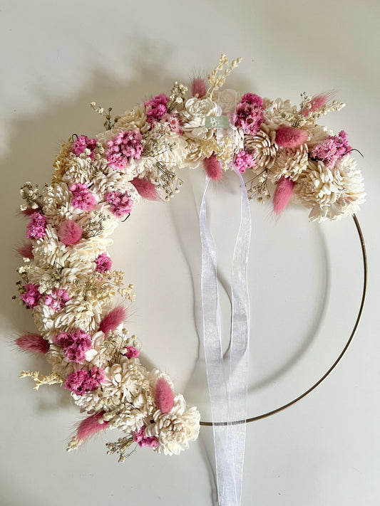 HOT PINK WREATH|Dried floral wreath