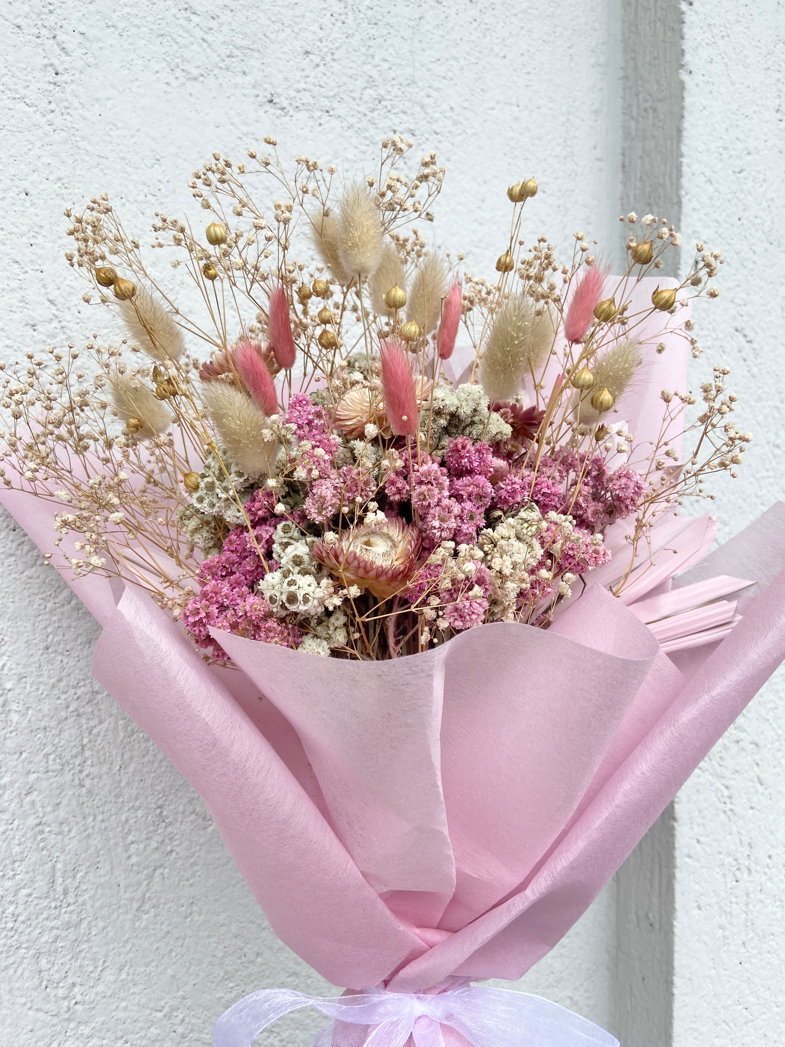 Bubble gum hot flower arrangement